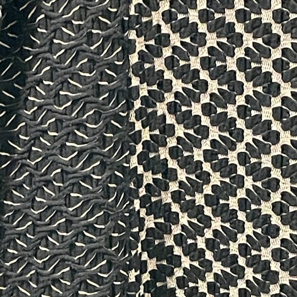 TIANELLO "Abrion" Honeycomb Texture Jersey Fit & Flare Midi Dress, Black - XL - Picture 5 of 8